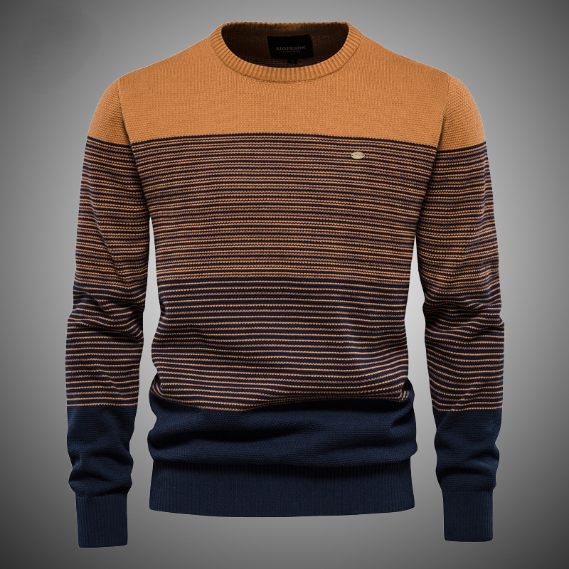 2022 New Cotton Striped Sweater Men Casual Brand Pullovers High Quality Warm Mens Sweaters New Winter Fashion Sweater for Men
